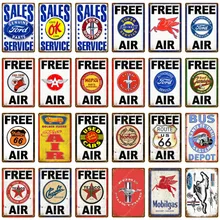 Бесплатный Воздушный Двигатель нефтяной бензин Декор мотоцикл автомобиль гараж магазин декоративная тарелка настенная живопись плакат Металлические знаки ретро