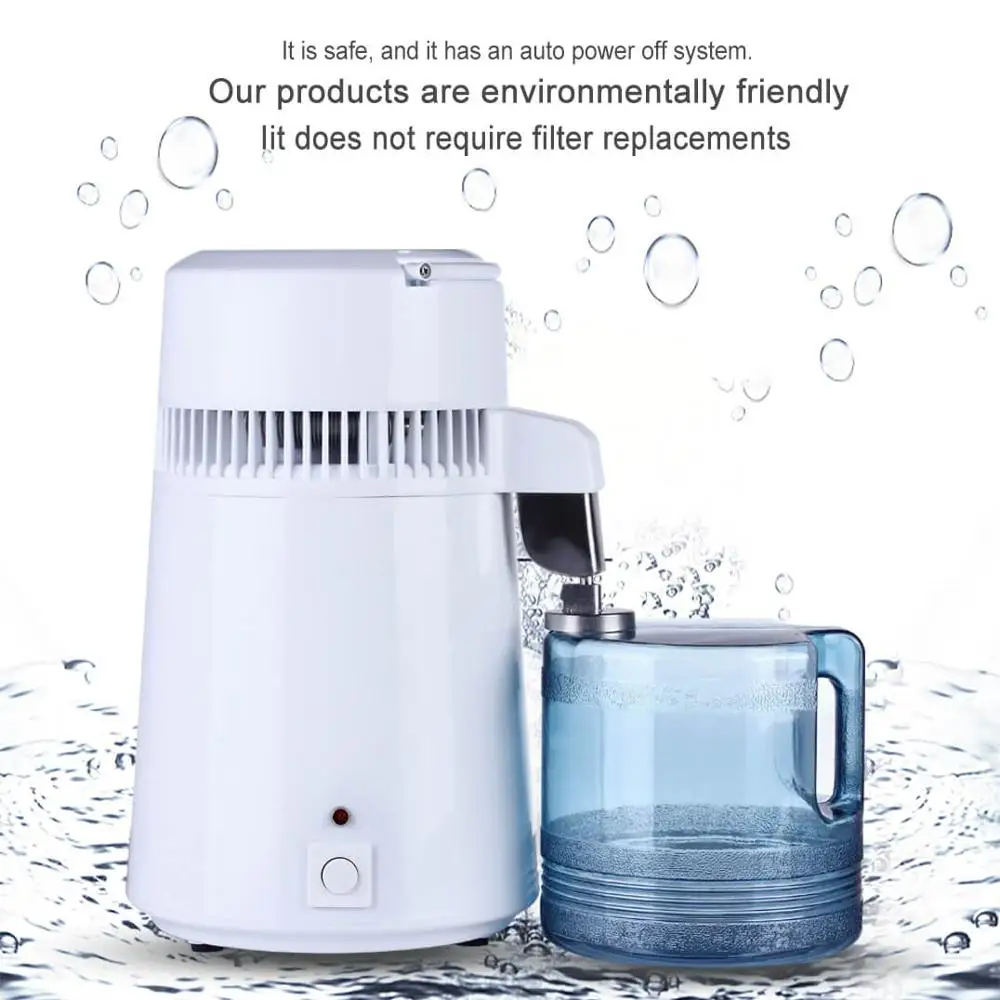

House use Pure Water Distiller 4L Distilled Water Machine Distillation Purifier Stainless Steel Water Filter Plastic Jug Russian