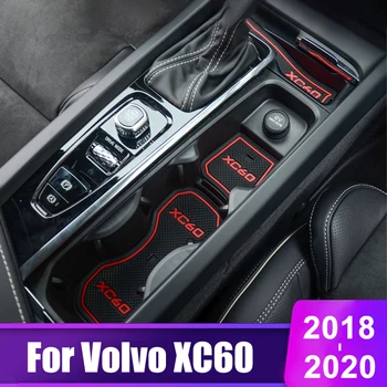 

For Volvo XC60 2018 2019 2020 Rubber Mat Door Mat Interior Anti-Slip Cup Pad Gate Slot Pad Decoration Interior Accessories 18pcs