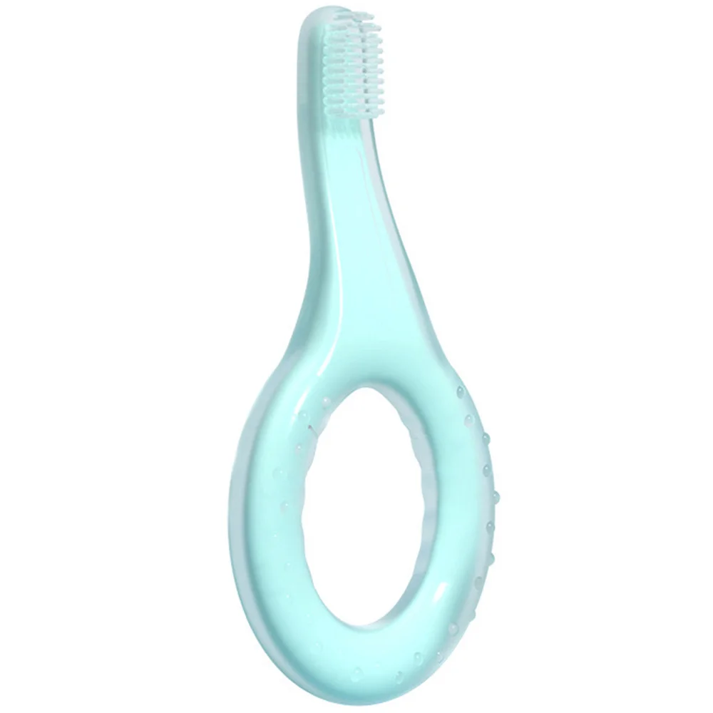 1pc Silicone Baby Training Toothbrush Color Short Handle Kids