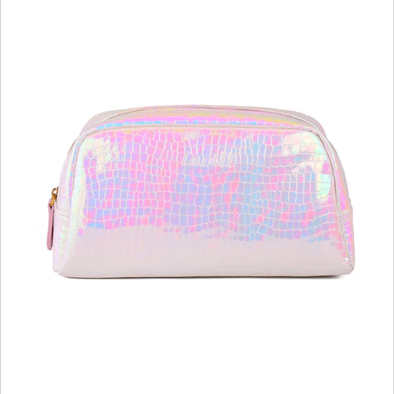 

Semicircle Shape Cosmetic Bags For Women Colorful Laser Makeup Pouches Zipper Travel Organizer Toiletry Wash Beauty Storage Bag