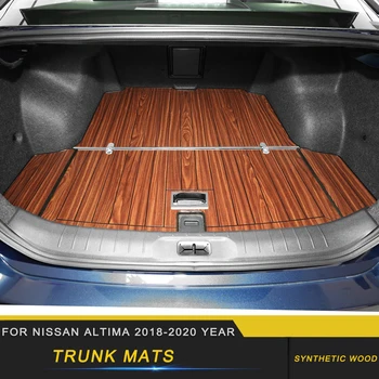 

Car Accessories Rear Trunk Mats Cargo Liner Set Synthetic Wood Tray Wooden Pad Boot Mat Carpets For Nissan Altima 2018 2019 2020