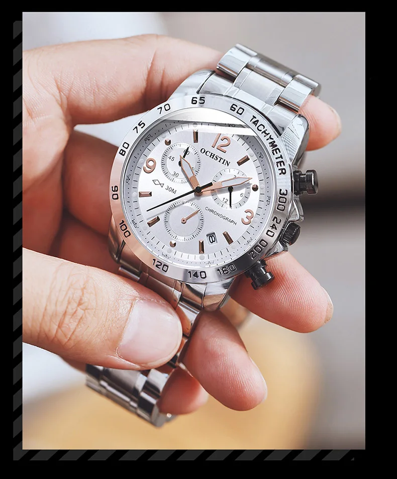 Кварцевые часы мужские серебристо-коричневые светящиеся календари из нержавеющей стали 30 м водонепроницаемые Модные Роскошные мужские часы