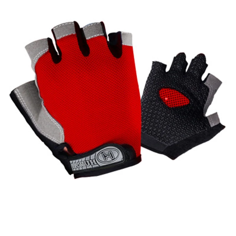 Летние модные спортивные перчатки с полупальцами, высокие эластичные дышащие сетчатые Нескользящие перчатки, уличные перчатки для велоспорта и пешего туризма RR7360 - Цвет: red