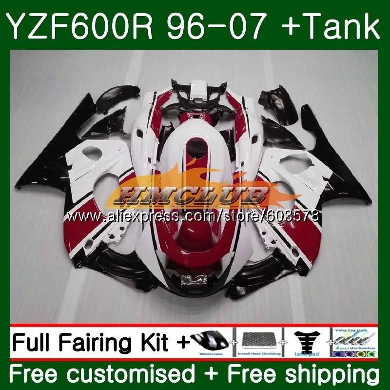 No. 1 Корпус для YAMAHA Thundercat YZF 600R YZF-600R 1996 2007 52CL. 43 YZF600R 96 97 98 99 00 01 02 03 04 05 06 07 обтекателя темно-красный - Цвет: No. 1