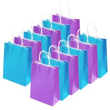 Эко сумка для покупок 20 штук крафт-бумаги сумки для покупок ремесло с ручкой день рождения ребенка душ свадьба Вечеринка торжества