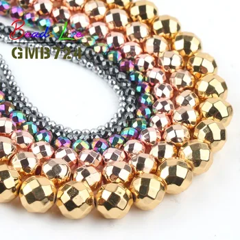 

Natural Stone Faceted Hematite Beads 2 3 4 6 8 10 12mm Round Loose Spacer Beads for Jewelry Making Diy Bracelet Wholesale 15''