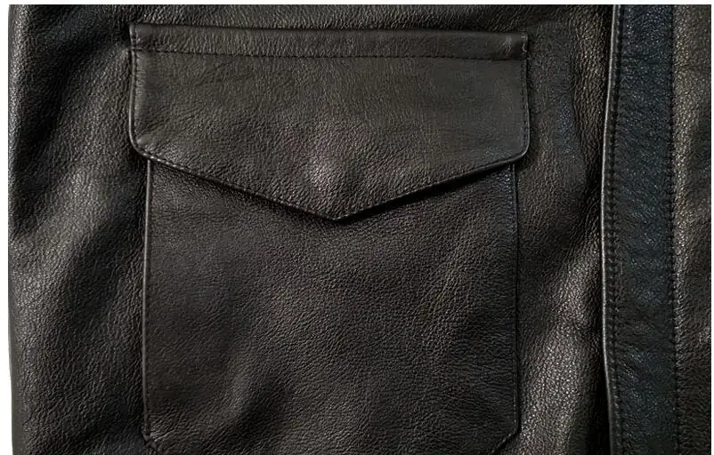 Черный мужской UASF шаблон пилотный кожаный жакет плюс размер XXXXL Натуральная Воловья кожа Осенняя Военная Лётная тонкая кожа пальто