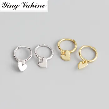 

ying Vahine 100% 925 Sterling Silver Heart-shaped Pendant Drop Earrings for Women