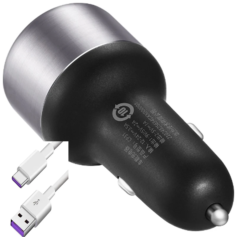 Car charger Cable Оригинальное зарядное устройство для быстрой зарядки HUAWEI CP31, 9 В, 2 А, Макс., 18 Вт, двойное зарядное устройство USB, 2 А, кабель type-C - Тип штекера: Car charger Cable