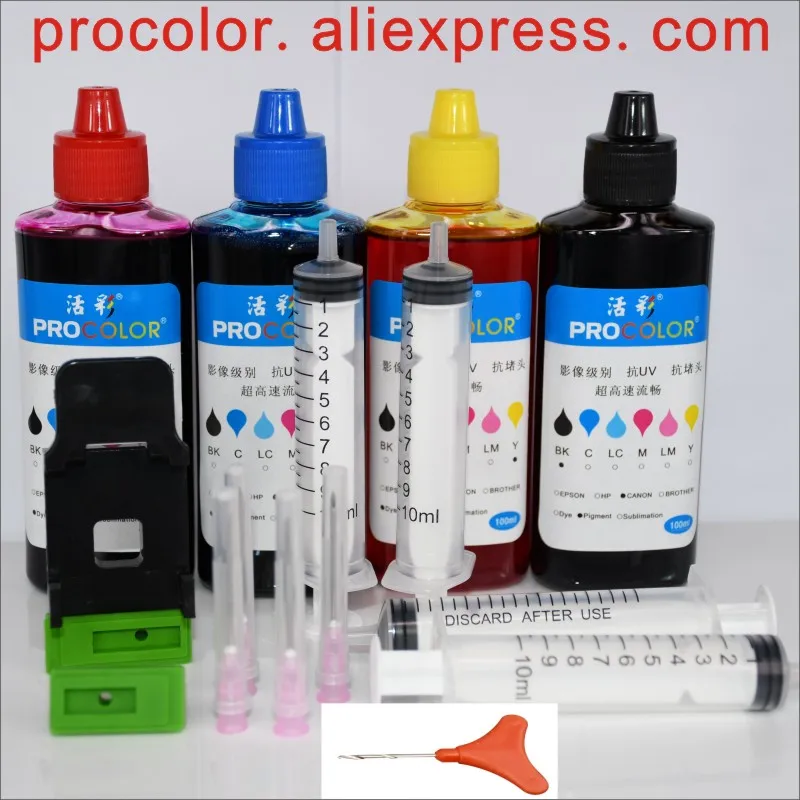 CISS Dye ink refill kits with tool for Canon Pixma MG3650 MG3650s MG 3650  MG2150 MG2250 MG3150 MG3250 inkjet cartridge printer