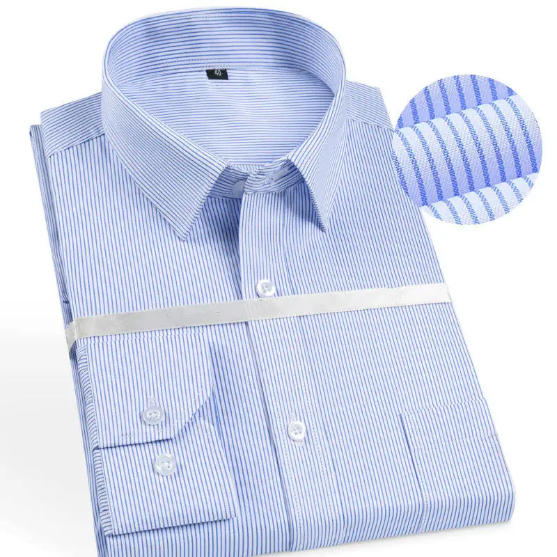FGKKS, мужская рубашка, длинный рукав, много цветов,, мужские рубашки с отворотом, повседневный мужской топ - Цвет: Blue M-503