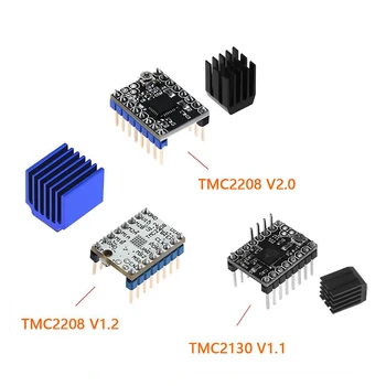

4pc Stepstick TMC2208 TMC2130 V1.1 Stepper Motor Driver Super Silent With New Heat Sinks Replace TMC2100 for 3D Printer Parts