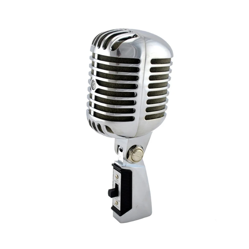 Silver Top Quality Legendary Elvis microphone 55SH! Classical Style Vocal Karaoke Handheld Dynamic Recording Microfone Mic 55 SH - Цвет: Silver