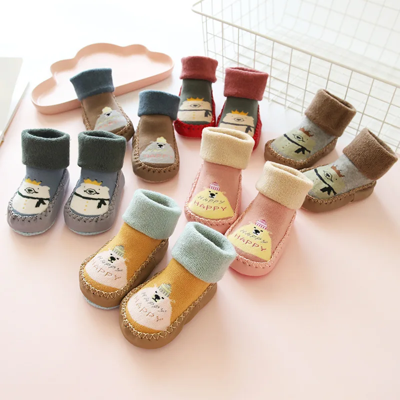 

Autumn And Winter Looped Pile Thick Cartoon Baby Ankle Sock Infant Anti-slip Learner 0-1-3-Year-Old Children Tube Floor Socks