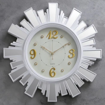 

Wall clock, series: Classic "Sunbeams" d = 53 cm, with a mirror, white, smooth running 3102577