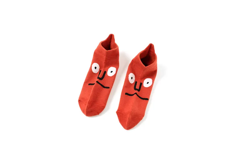 1 пар/упак. вязаные выразительные женские носки, модные хлопковые носки ярких цветов, забавные носки, Прямая поставка от поставщиков - Цвет: Orange