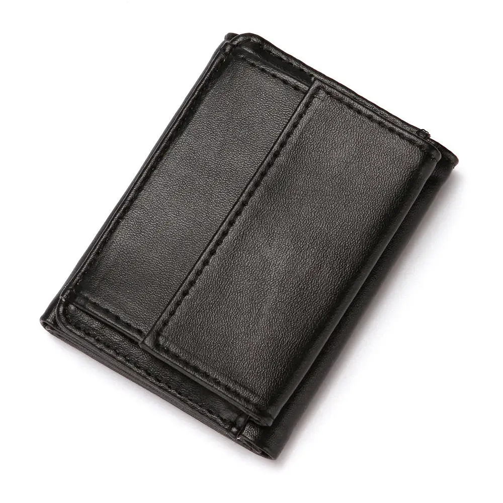 Mini billetera delgada de moda para hombre, billetera de cuero PU con cerrojo para monedas, monedero, billetera para hombres, tarjeteros y tarjetas de identificación de crédito de negocios