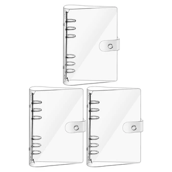 

3 Pack A5 Transparent PVC 6 Holes Binder Notebook Cover,Refillable Notebook Binder Cover Protector(Paper Not Included)