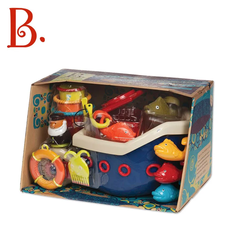 

America B. Toys B. Pirate Ship Fishing Gift Set Children Play with Water Fishing Beach Baby Bath Toy