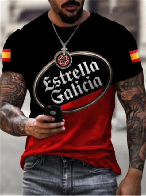 New 2022 Summer Eagle Men 3D Printed Men's Casual Harajuku T-shirt Round Neck Loose Oversized Muscle Streetwear Men's T-shirt