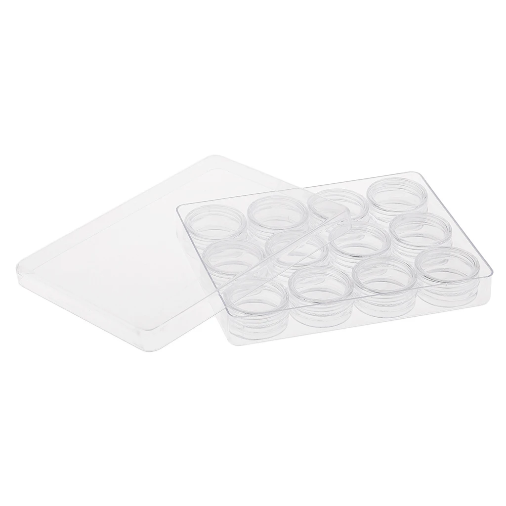 12 Slot Transparent Storage Box for Cosmetics, Nail Tips, Beads, Rhinestones 12 Slot Transparent Storage Box for Cosmetics, Nail Tips, Beads, Rhinestones