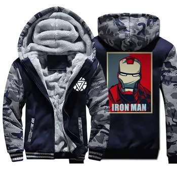 

Iron Man Men Thick Winter Fleece Warm Jacket Tony Stark Camo Coat Avengers Coat Hoodies Sweatshirt Coats Hoodie Thicken Jackets