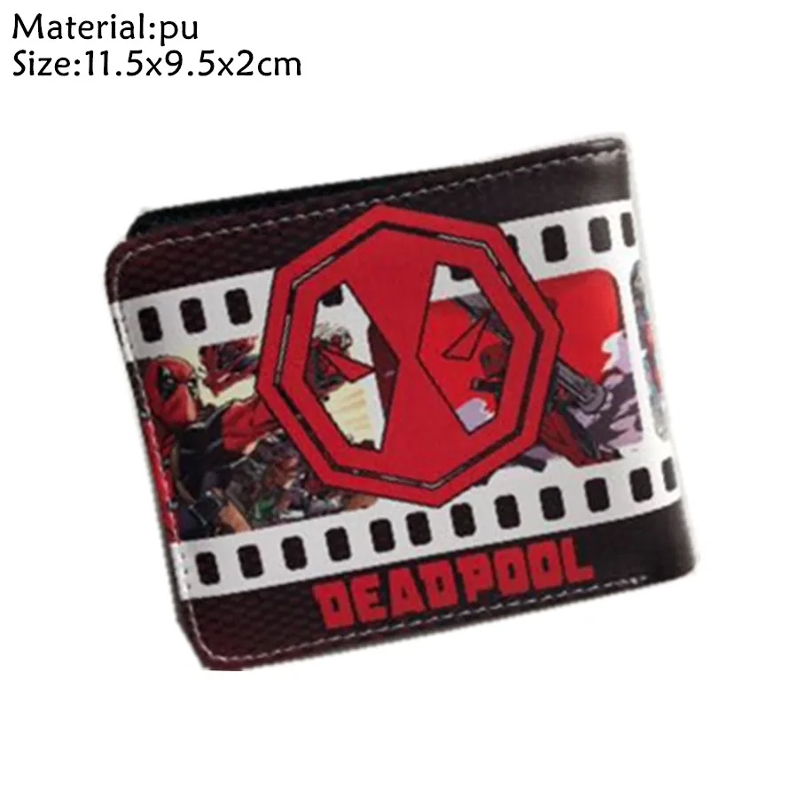 DC Deadpool 3 Pu короткий кошелек для мальчиков и девочек мужской карман для монет двойные фото держатель для карт слоистая Кожа Косплей кошельки с рисунками подарок