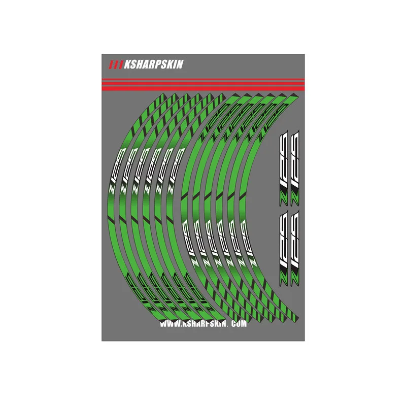1 12 X толстый край внешний обод наклейки полосы колесные наклейки для KAWASAKI Z125 z125 - Цвет: 1