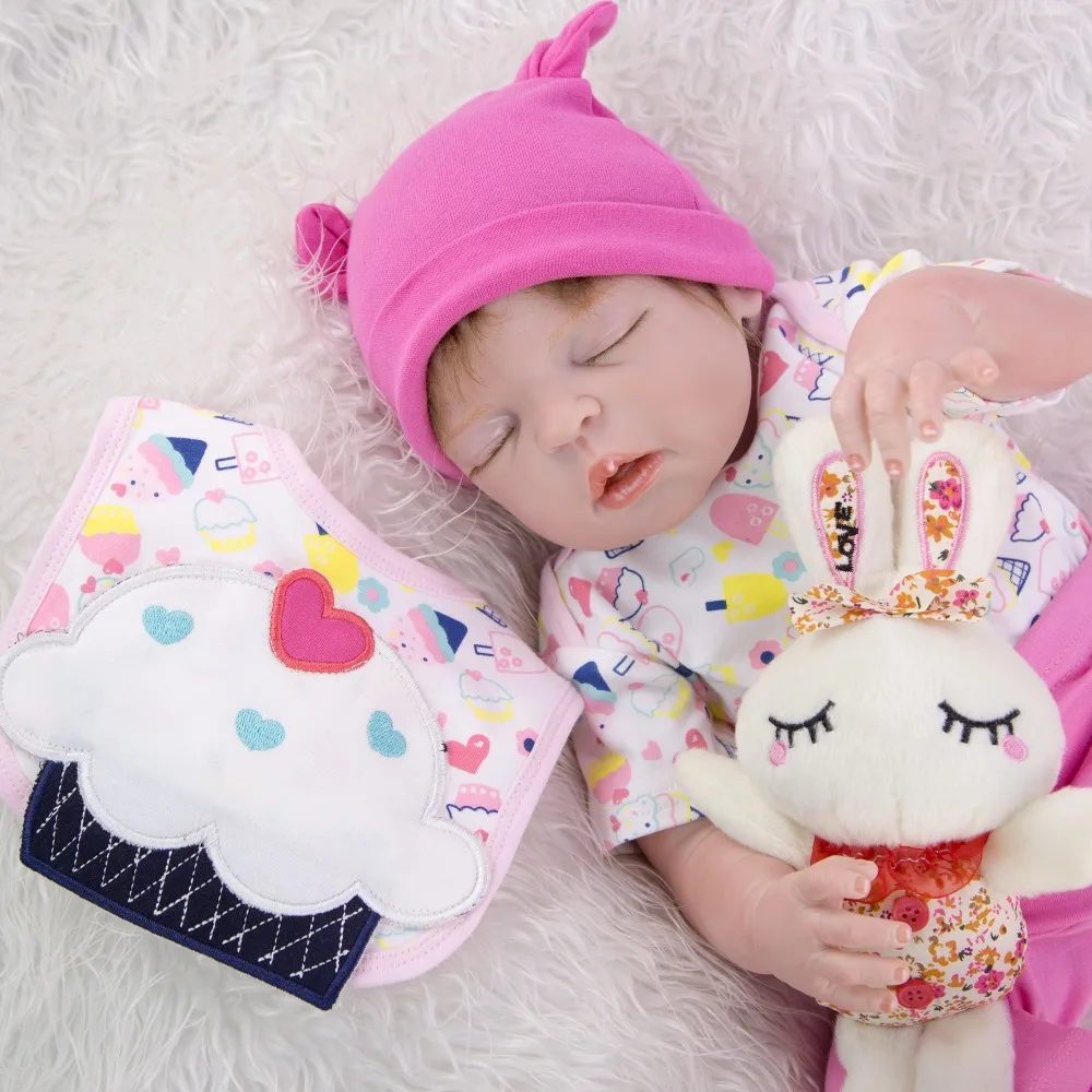 55 см виниловые куклы Reborn Baby DOLLMAI Новый уникальный закрытый глаз кукла силиконовые игрушечные пупсы, куклы для детей мальчиков