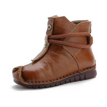 

Boots Women Genuine Leather Shoes For Winter Boots Shoes Woman Casual Autumn Genuine Leather Botas Mujer Female Ankle Boots