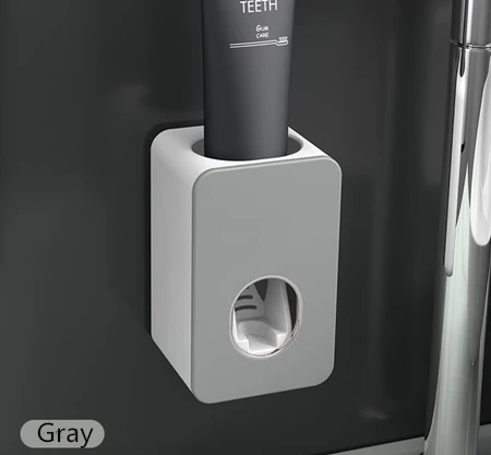 Extruder gray Топ продаж, держатель для зубных щеток, автоматический диспенсер для зубной пасты с чашкой, настенный стеллаж для хранения туалетных принадлежностей, набор аксессуаров для ванной комнаты - Цвет: Extruder gray