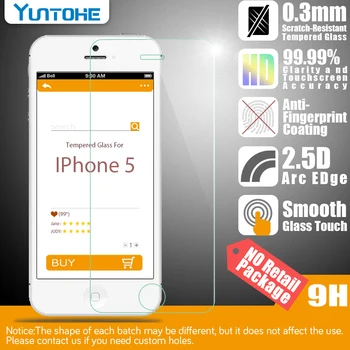 

0.3mm Ultra Thin HD Clear Explosion-proof Premium Tempered Glass Screen Protector Cover Guard Film for iPhone 5/6/7 100pcs