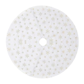 

78/90cm Christmas Tree Skirt Snowflake Sequins Carpet Base Floor Mat Cover Decor
