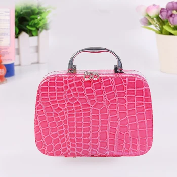 

Portable Size Crocodile Pattern Women Makeup Cosmetic Bags Dust-Proof Durable Travel Beauty PU Toiletry Bag Organizer 7 Colors