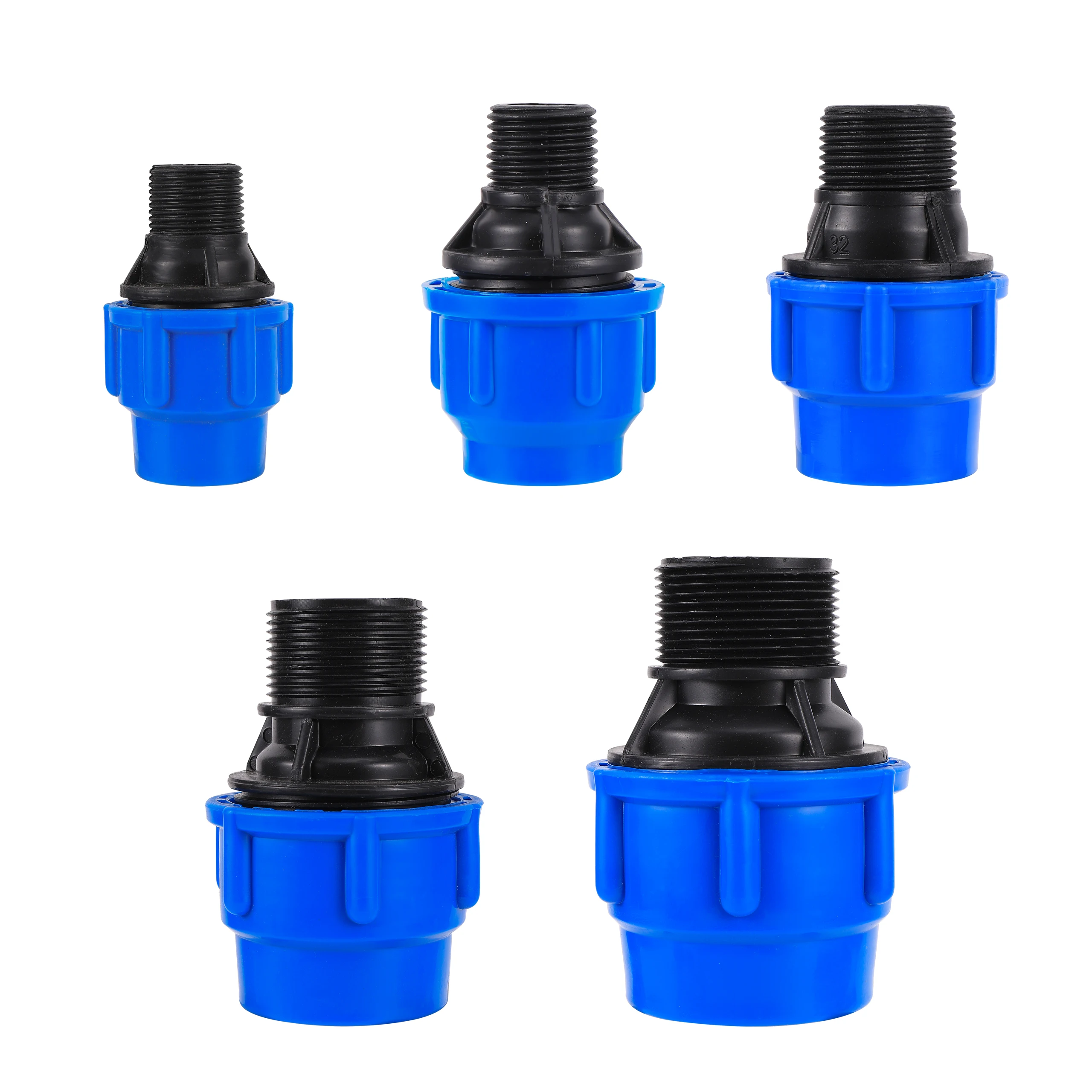 

1/2" 3/4"1"1.2"1.5" Male Thread to 20/25/32/40/50mm PE Pipe Straight Connector Irrigation System PE PVC Tube Conversion Coupling