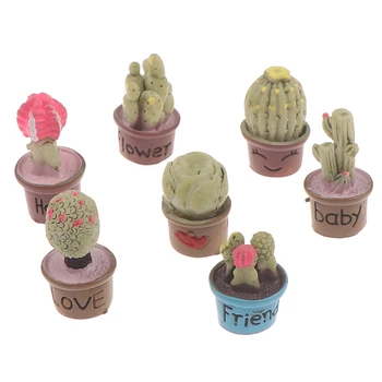 

7pcs/set DIY Dollhouse Succulent Plant Office Desktop Birthday Flower Home Decor Craft Gift Miniature Ornament Furniture Toys