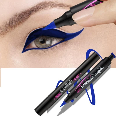 

Color Eyeliner Pencil Double-Headed Stamp Black Blue Eyeliner Triangle Eyeliner 2 in 1 Waterproof Eyeliner Cat Eye Makeup Tools