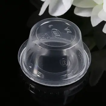 

50Pcs Disposable Cups Set Of 60ml/2 oz Sauce Pot Container Jello Shot Cup Slime Storage With Lid For Ketchup GXMC