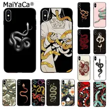 Чехол для телефона MaiYaCa из ТПУ с изображением животных змеи и цветов для Apple iphone 11 pro 8 7 66S Plus X XS MAX 5s SE XR, чехлы для мобильных телефонов