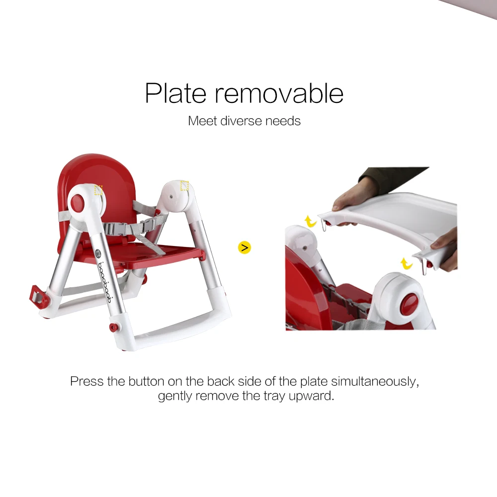 Baaobaab Dining Booster Seat Safety Belt Baby Highchair Child/Kids Dinner Feeding Chair Collapsible Foldable Portable, 0-15 kg