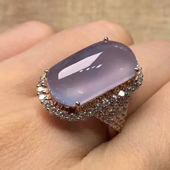 

Exquisite Purple Resin Crystal Stone Rings for Women Luxury Rose Gold Micro Pave CZ Wedding Band Fashion Rings Z5Z036
