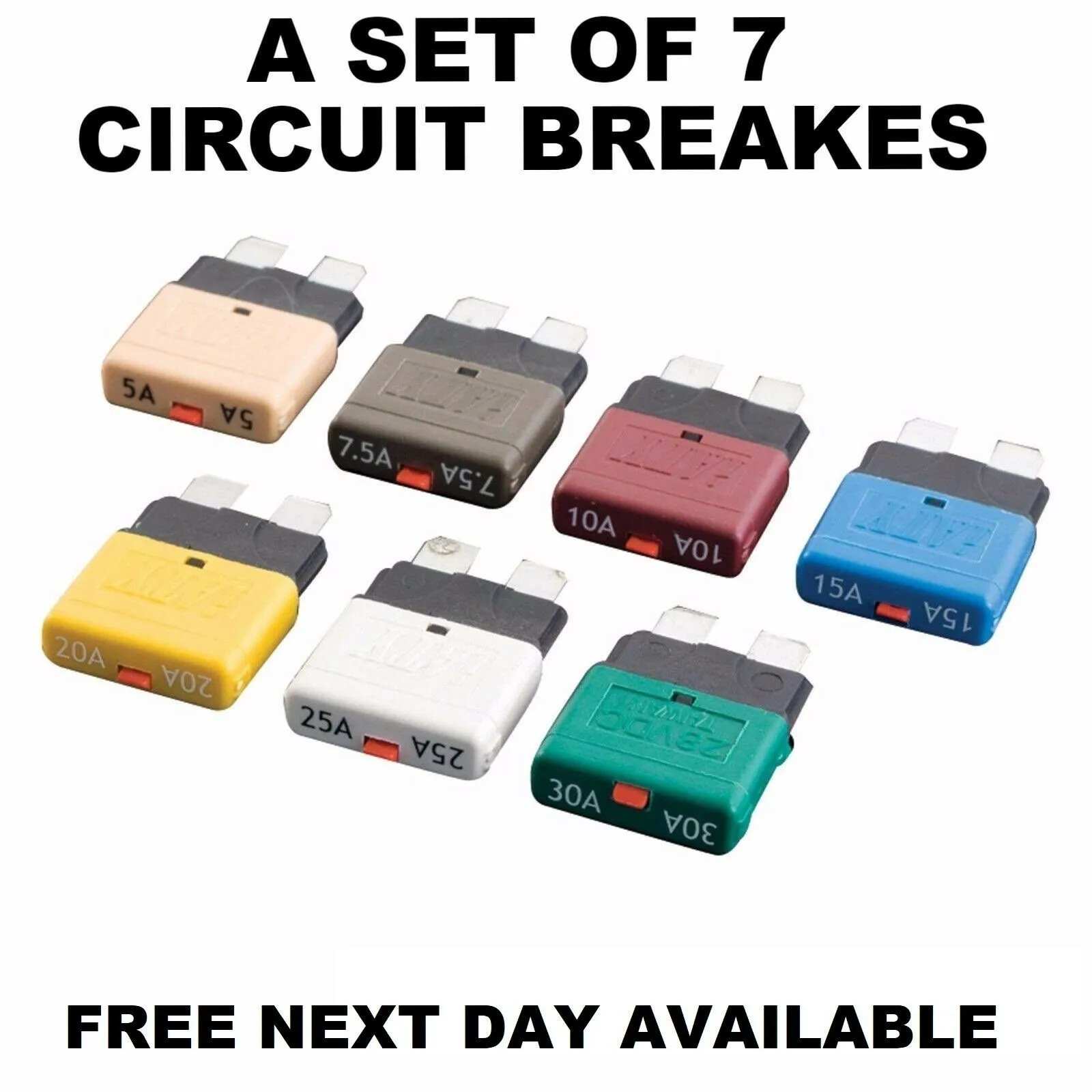 12V 24V Circuit Lockout Breaker Fuse Blade Fuse Circuit Breaker Fuse ATC Type 5 30A Circuit