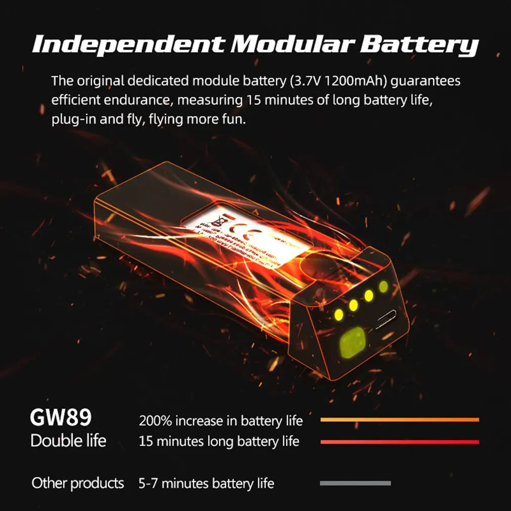 Складной Радиоуправляемый Дрон GW89 Wi Fi FPV с HD камерой 1080P удержание высоты 3d