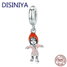 DISINIYA 925 стерлингового серебра обнимая подвеска для девочки Шарм для женщин браслет эмаль Новогодняя Коллекция SCC221353