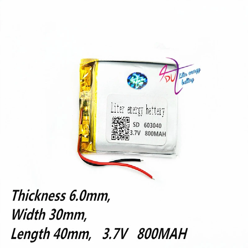 Литий-полимерная батарея 063040 603040 3 7 V 800mah MP3 MP4 GPS планшет | Компьютеры и офис