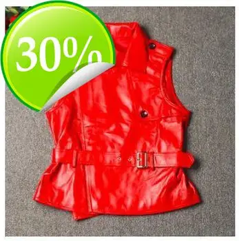 

style new Free women leather vest.sales.fashion slim 100% sheepskin leather jacket.short soft motor jacket.vest