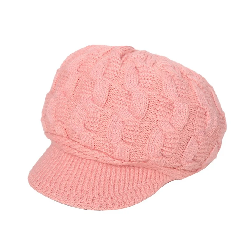 Зимние женские шапки Skullies Beanies ручной работы, новинка, женская вязаная шапка цвета хаки
