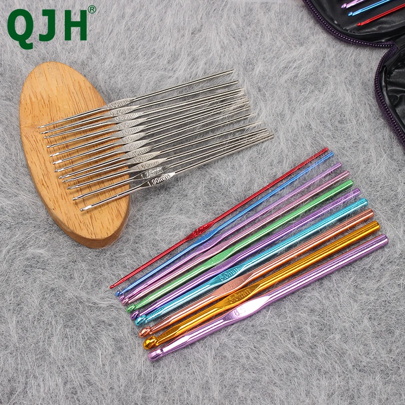 Long Crochet Hook Set, 11pcs Tunisian Crochet Hooks Multicolor