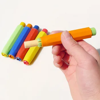 

5pcs Chalk Set Health Non-toxic Chalk Holder Clips Colourful Holders Clean Teaching Hold for Teachers Gifts Childrens Stationery